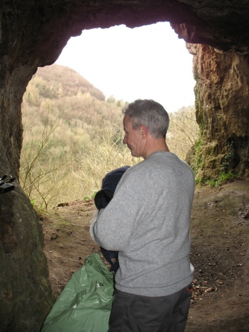 Looking out of Symonds Yat Caves (abandoned high level caves)