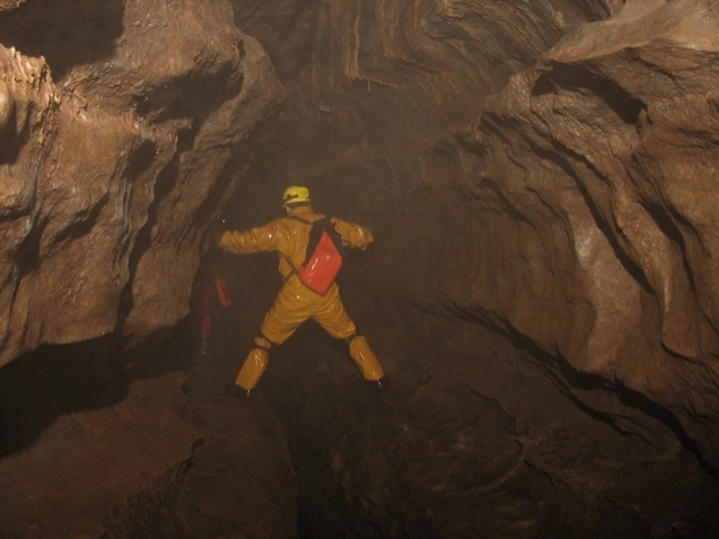 Traversing over the streamway after Big Bertha
