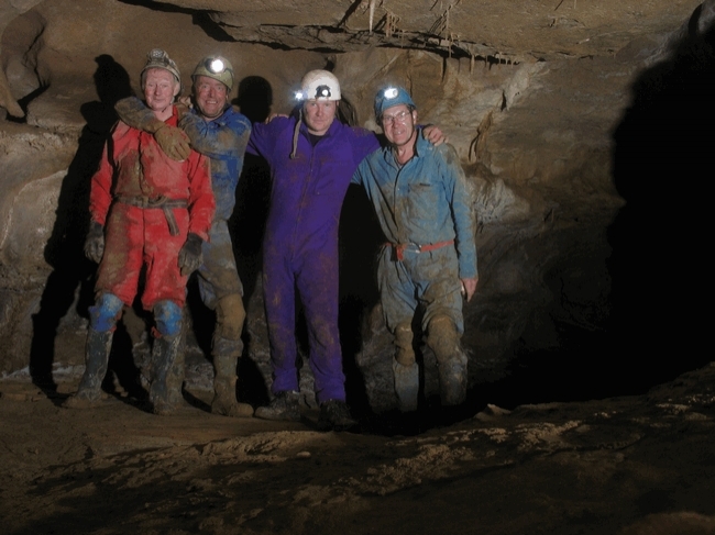 The team on the day of breakthrough into the main cave