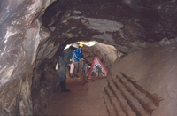 The dig at Roadworks Shaft which drops below the passage for about 20 ft. The name came from the road sign visible in the picture