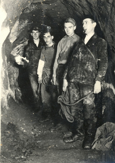 A group of explorers in the Hough Level in the 1930s