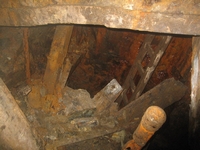 View down a blocked shaft