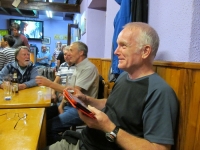 Juan reads about events in Solorzano :: Taken by Nigel Dibben