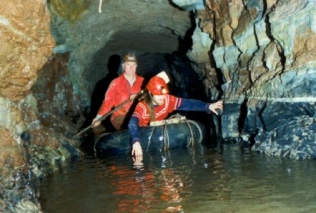 Bernard and Harry's son Richard in the Hough Level boat