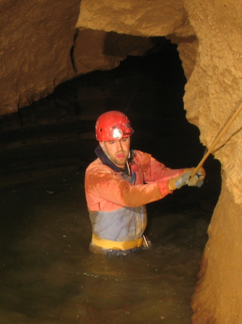 Joel enjoying the sump in Vaca