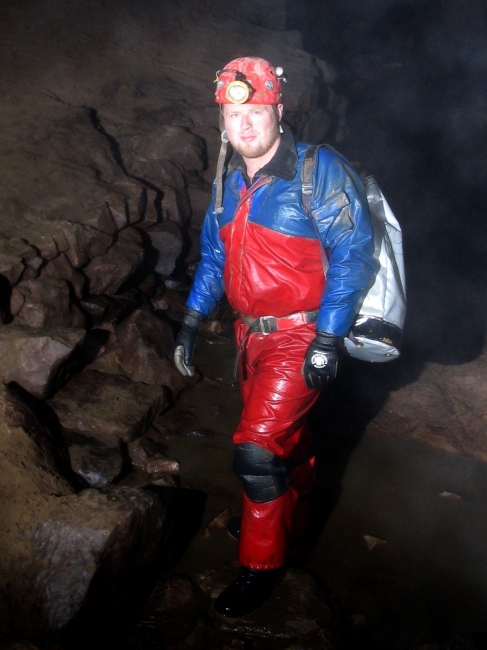 Kieran in Peak Cavern