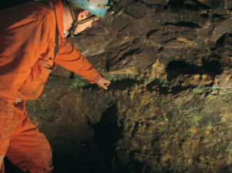 Mineral exposure in Wood Mine