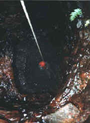 Descending a shaft on Middlecleugh Mine