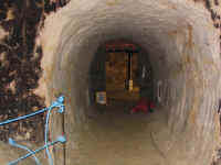 The recently dug entrance to the sand mines