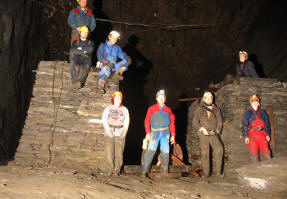 Members on a trip into a slate mine in North Wales